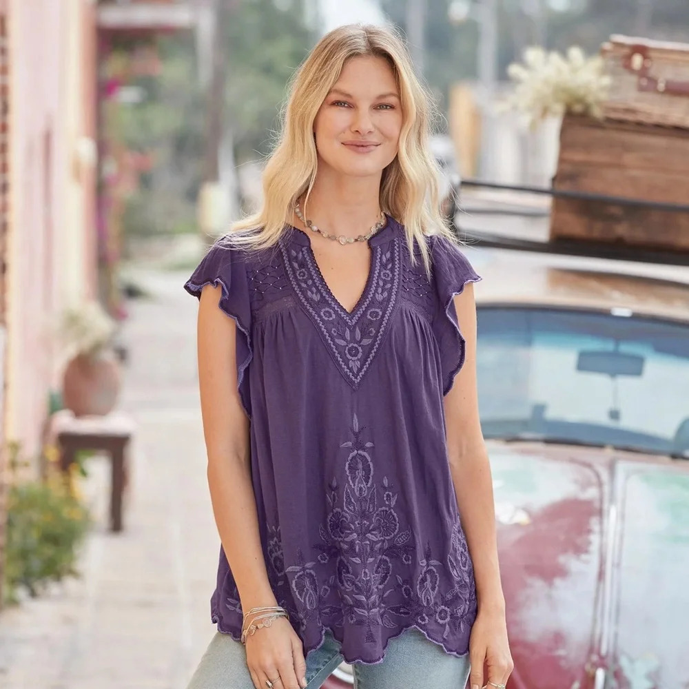 Sundance Felicity Flutter Top Lavender Purple Siz… - image 8